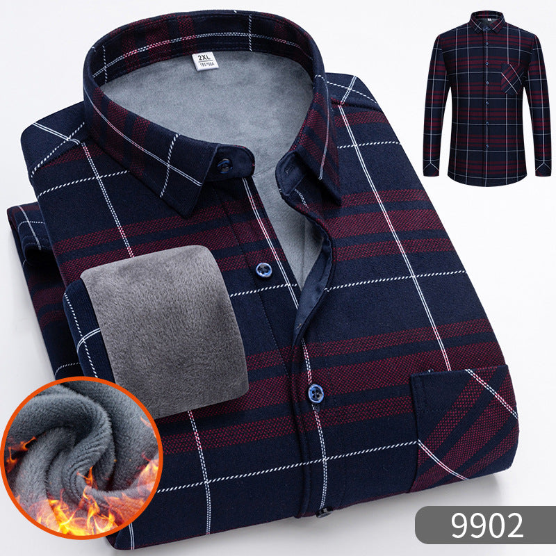 🔥【49% OFF】🔥👔【L-5XL】Teplá košile s dlouhým rukávem na podzim a zimu