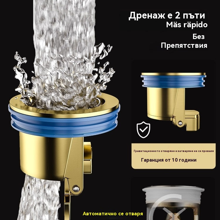 🔥Купете 1, вземете 1 БЕЗПЛАТНО!🔥 Универсален месингов подов сифон с анти-миризма дезодорираща сърцевина 🚿✨