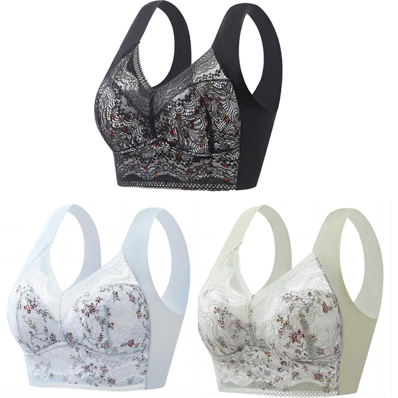 💥【Pachet 3】💕🎁Sutien de mărime mare din mătase de gheață fără cusături, respirabil și reglabil [40kg-100kg]