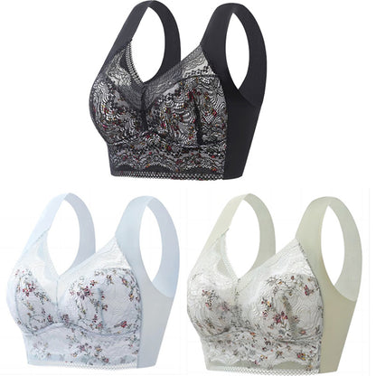💥【Pachet 3】💕🎁Sutien de mărime mare din mătase de gheață fără cusături, respirabil și reglabil [40kg-100kg]