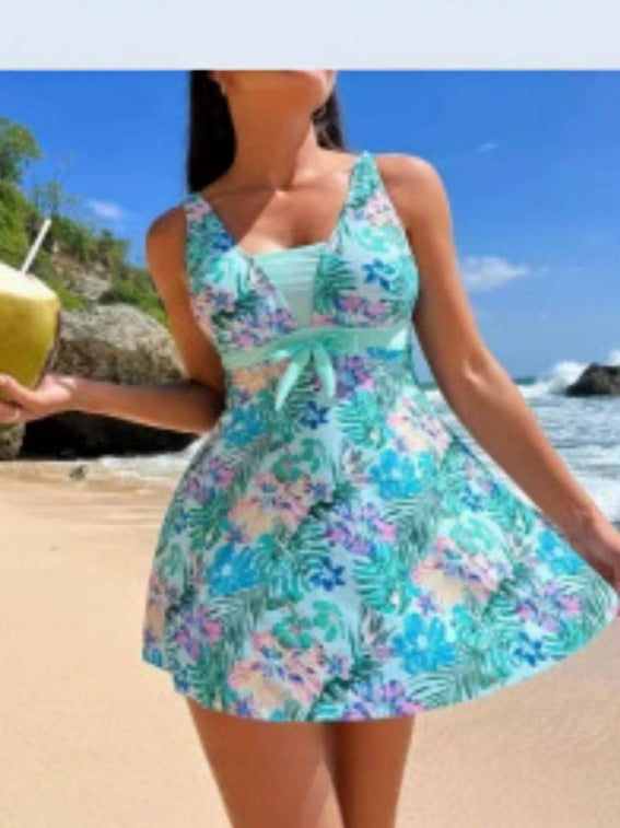 ✨👙【Ofertă limitată】🌴【S-6XL】Costum de baie elegant cu imprimeu, mărime mare