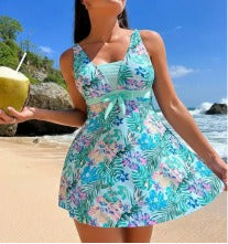 ✨👙【Ofertă limitată】🌴【S-6XL】Costum de baie elegant cu imprimeu, mărime mare