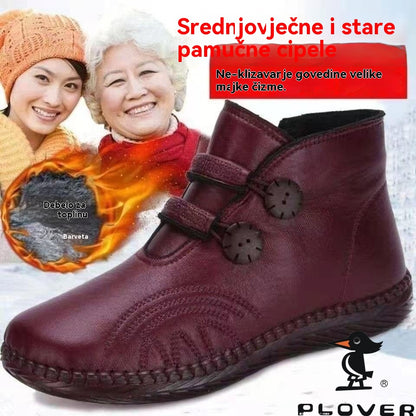 💥【Plaćanje pouzećem】Nove neklizajuće pamučne zimske ravne čizme（Veličine 35-40）