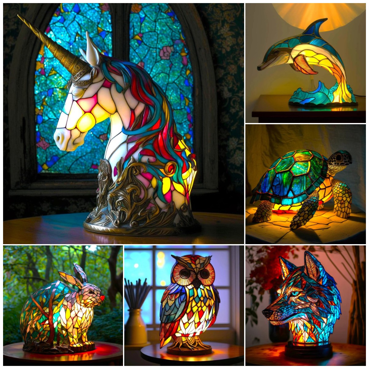 💥Posledná špeciálna ponuka, zľava 50 % - Retro ekologická živicová stolová lampa série Animal