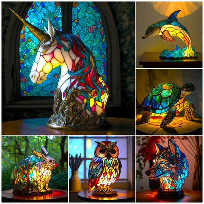 💥Posledná špeciálna ponuka, zľava 50 % - Retro ekologická živicová stolová lampa série Animal