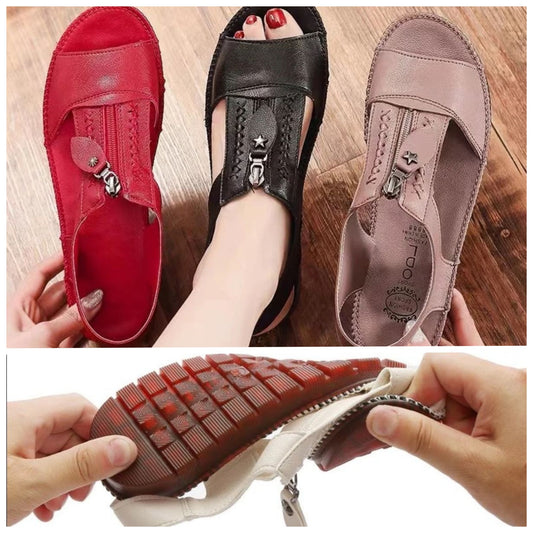 🔥🔥【35-43】 New Sandale noi Flat plat din piele naturală moale non-alunecare Soft Sole pantofi