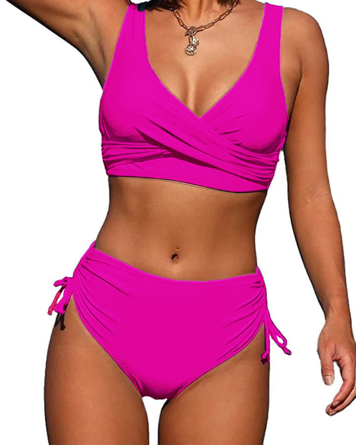 🏖️👙【Nowy produkt z rabatem】🌴🍸【S-3XL】Nowy damski, prosty, jednolity kolor, szybkoschnący, wygodny, oddychający kostium kąpielowy bikini na lato 2025.