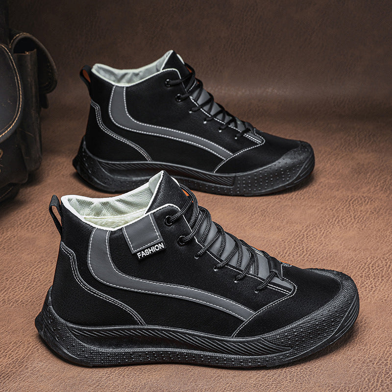 ✨49% zniżki – Męskie aksamitne buty outdoorowe, antypoślizgowe i wygodne, codzienne, wysokie, ze skóry wodoodpornej