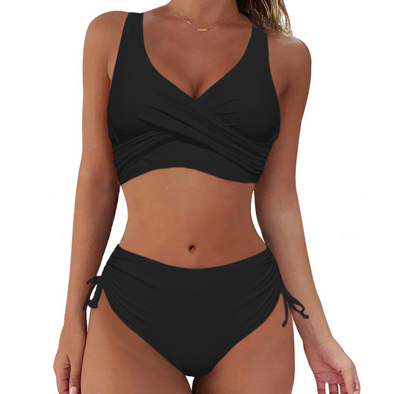 🏖️👙【Nowy produkt z rabatem】🌴🍸【S-3XL】Nowy damski, prosty, jednolity kolor, szybkoschnący, wygodny, oddychający kostium kąpielowy bikini na lato 2025.