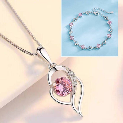 ✨✨【Kup 1, a 1 otrzymasz gratis】💎💎Serce oceanu 925 srebro bransoletka + naszyjnik zestaw