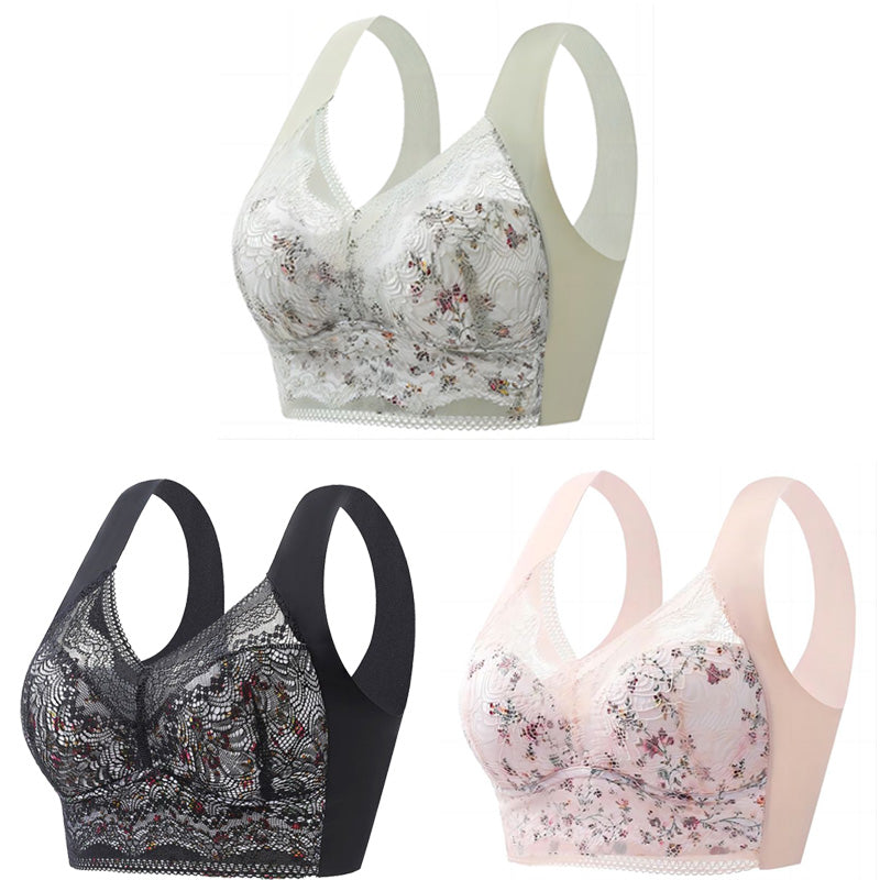 💥【Pachet 3】💕🎁Sutien de mărime mare din mătase de gheață fără cusături, respirabil și reglabil [40kg-100kg]
