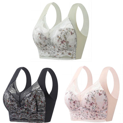 💥【Pachet 3】💕🎁Sutien de mărime mare din mătase de gheață fără cusături, respirabil și reglabil [40kg-100kg]