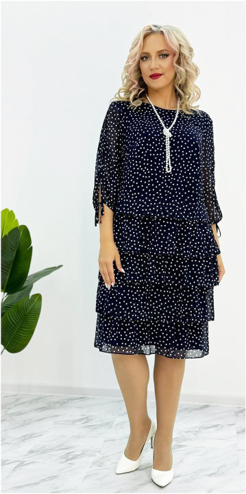 👗🛒[Nowy produkt] 🥰 [S-5XL] 2025 nowa elegancka luźna sukienka w kropki luźna i wygodna