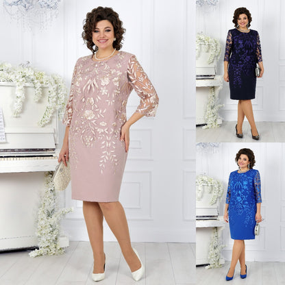 💕【S-5XL】✨2025 Modna koronkowa sukienka z nadrukiem, wygodna i elegancka