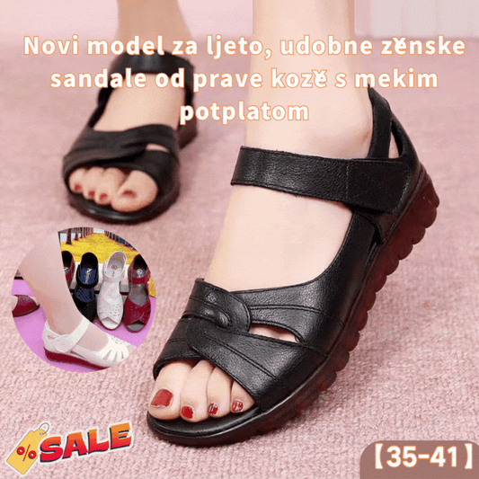 【🔥Kupite 1, dobijte 1 gratis】【35-41】Novi model za ljeto, udobne ženske sandale od prave kože s mekim potplatom