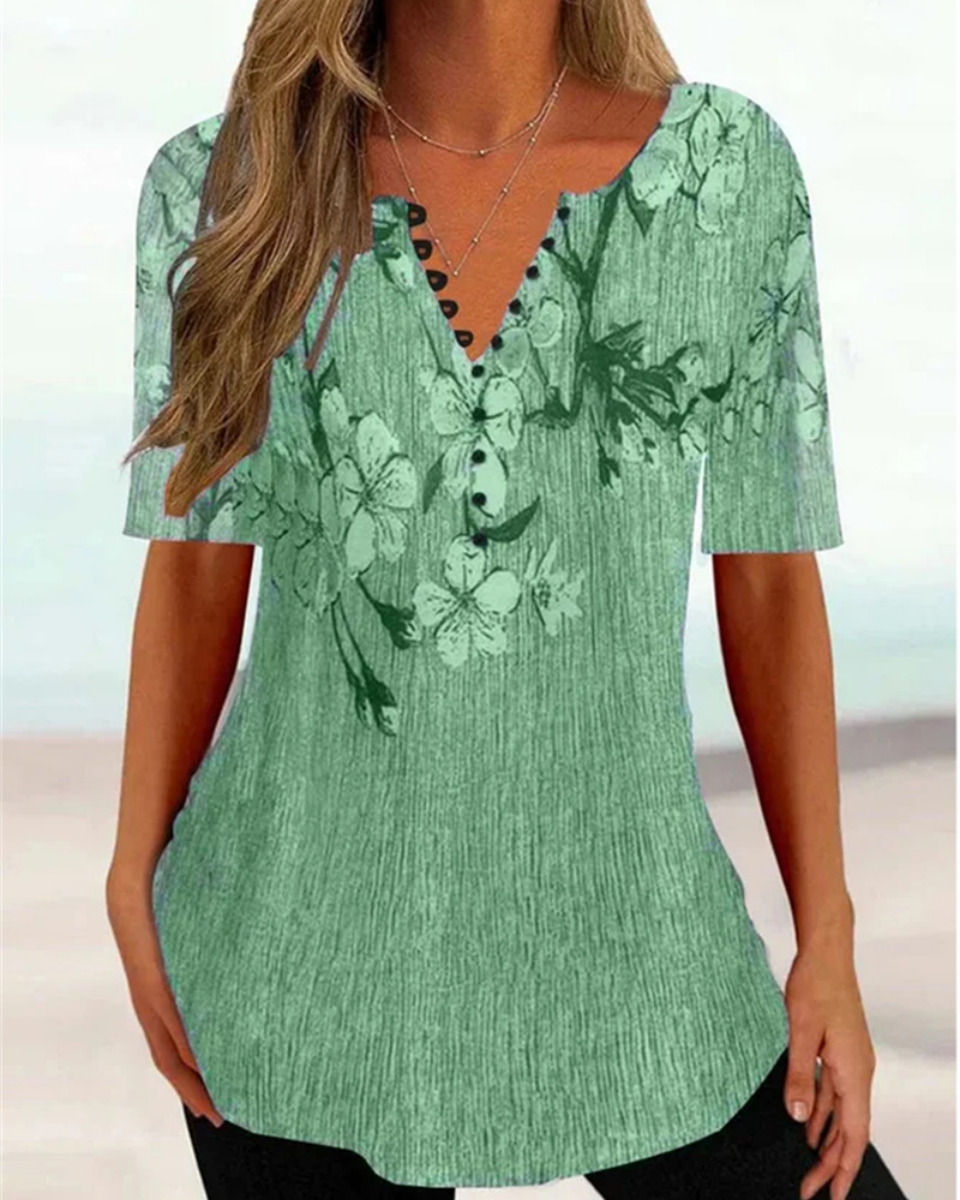 💕💕【50%OFF】💕💕【S-5XL】Nowości Letnie bawełniane koszulki damskie z krótkim rękawem i dekoltem w serek - przyjazne dla skóry i miękkie