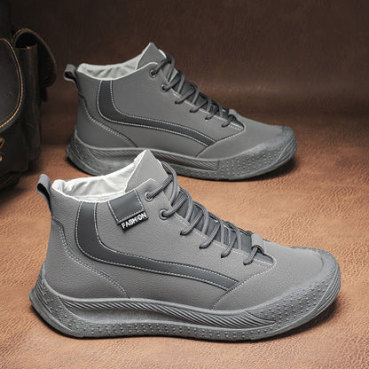 ✨49% zniżki – Męskie aksamitne buty outdoorowe, antypoślizgowe i wygodne, codzienne, wysokie, ze skóry wodoodpornej