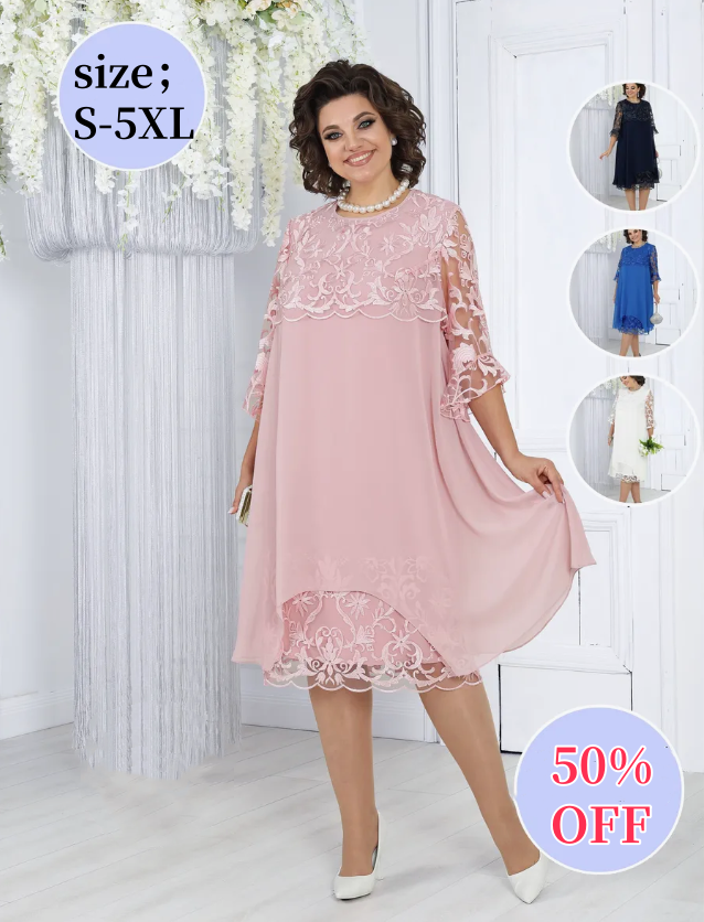 👍 👍【49% zniżki】🌹 【S-5XL】 Letnia elegancka haftowana swobodna wygodna sukienka