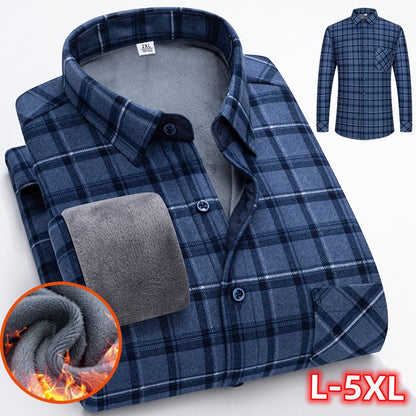 🔥👔【L-5XL】Wiosenna ciepła koszula biznesowa z długimi rękawami
