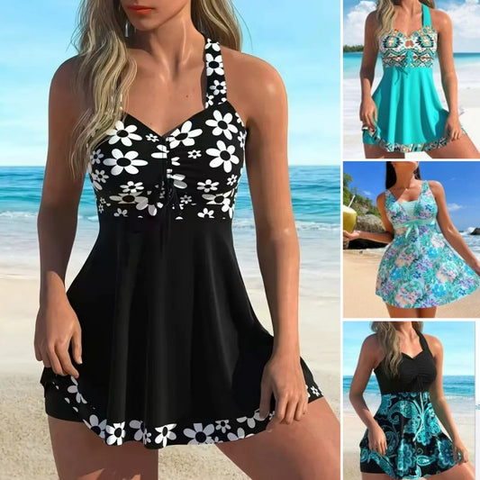 ✨👙【Ofertă limitată】🌴【S-6XL】Costum de baie elegant cu imprimeu, mărime mare