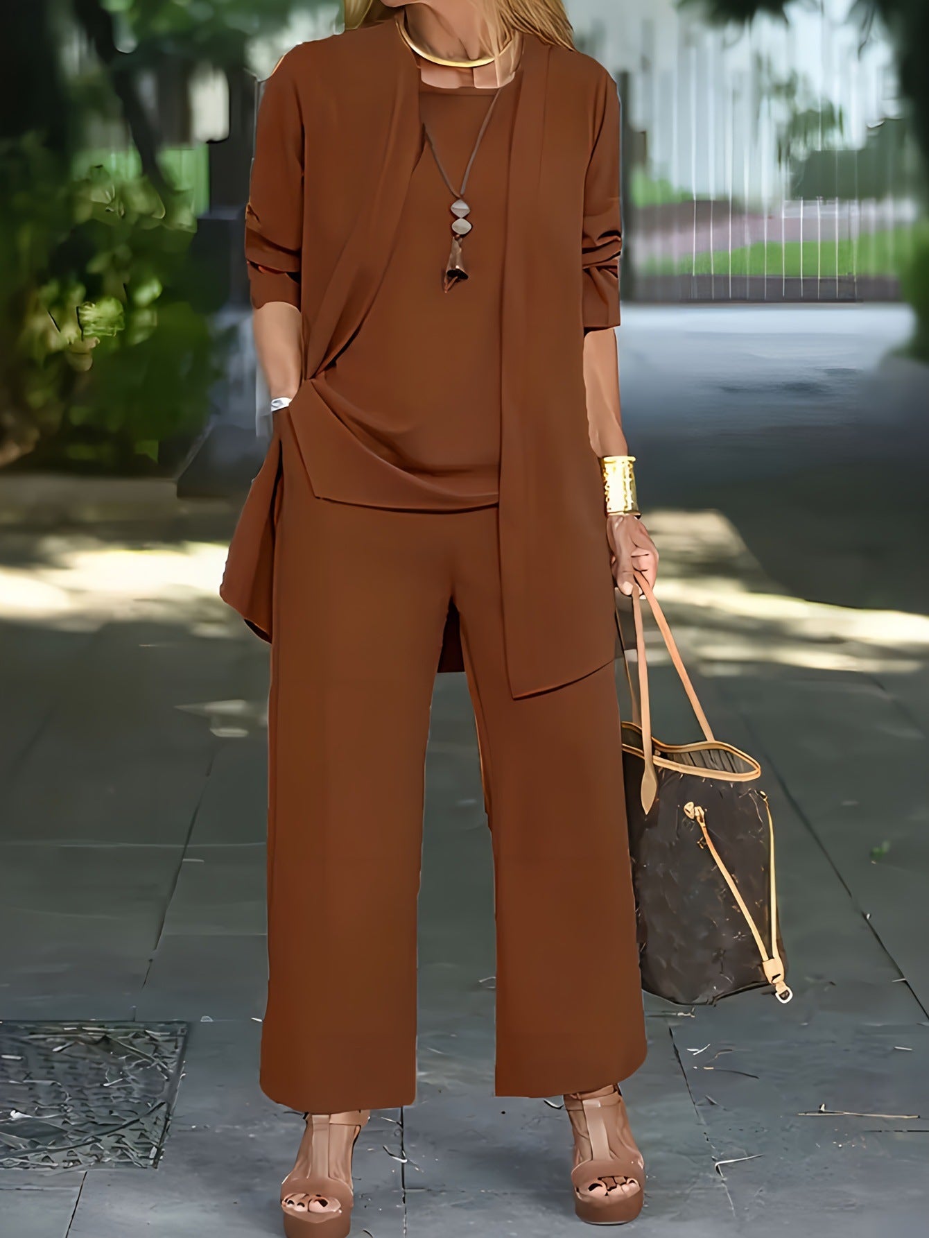Płatność przy odbiorze🧥Elegancki damski komplet 3-częściowy o luźnym kroju🍂