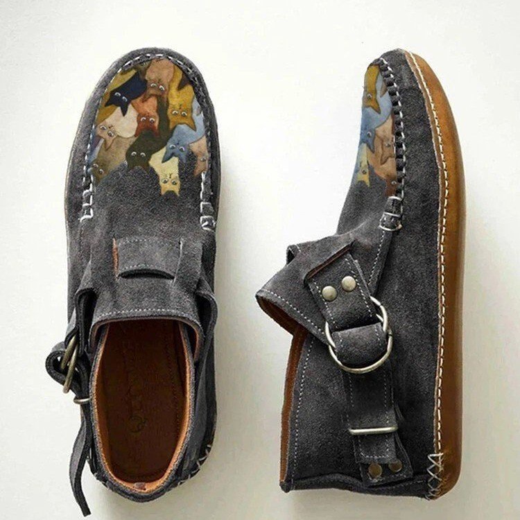 【35-43】 Cizme Martin din piele moale cu fermoar plat, pantofi de dama la modă--3738850
