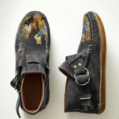 【35-43】 Cizme Martin din piele moale cu fermoar plat, pantofi de dama la modă--3738850