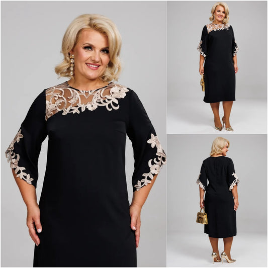 🥰👗【S-5XL】Elegancka i wyrafinowana koronkowa sukienka z rękawami w kształcie trąbki