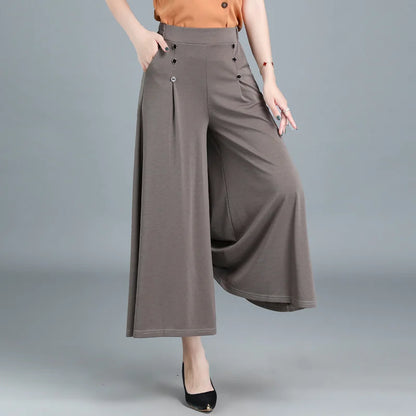 💥【50% reducere】💥💖【M-5XL】 Fusta drapată de damă la modă, cu picioare largi și talie înaltă
