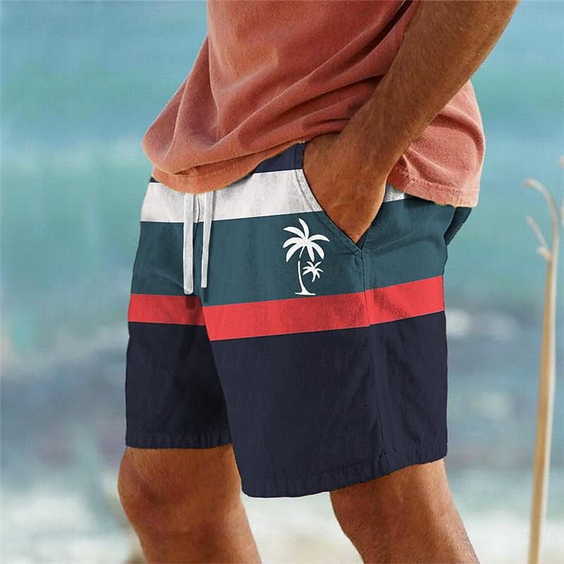 【Ofertă de vară💥】Pantaloni de baie bărbați 2025, stilati, cu imprimeu multicolor