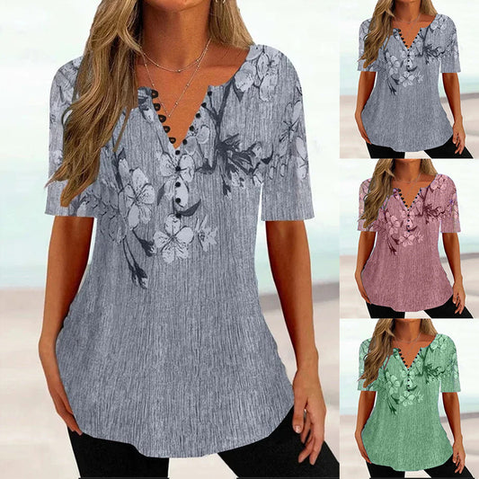 💕💕【50%OFF】💕💕【S-5XL】Nowości Letnie bawełniane koszulki damskie z krótkim rękawem i dekoltem w serek - przyjazne dla skóry i miękkie