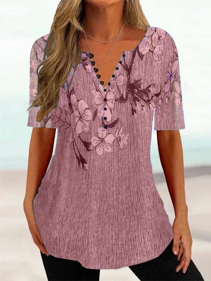 💕💕【50%OFF】💕💕【S-5XL】Nowości Letnie bawełniane koszulki damskie z krótkim rękawem i dekoltem w serek - przyjazne dla skóry i miękkie