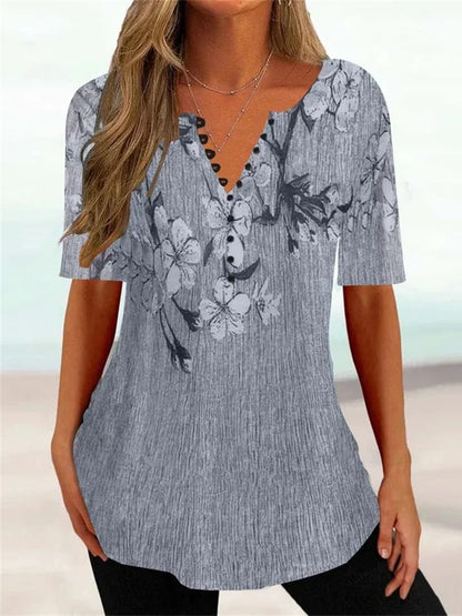 💕💕【50%OFF】💕💕【S-5XL】Nowości Letnie bawełniane koszulki damskie z krótkim rękawem i dekoltem w serek - przyjazne dla skóry i miękkie