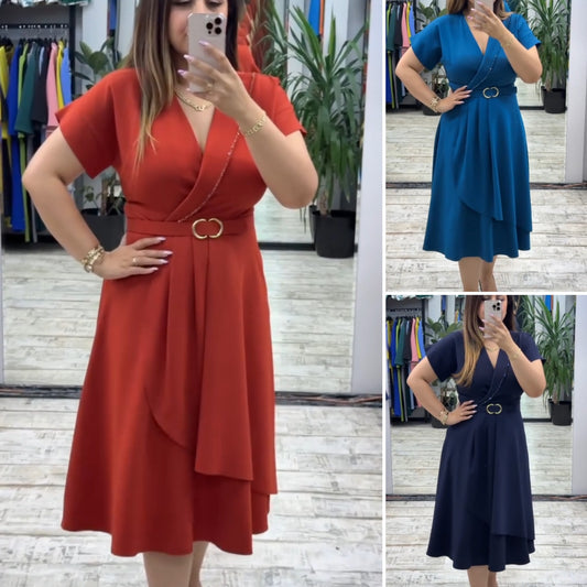 💟【S-5XL】👗 Nowa modna sukienka, klasyczny design, elegancka i prosta