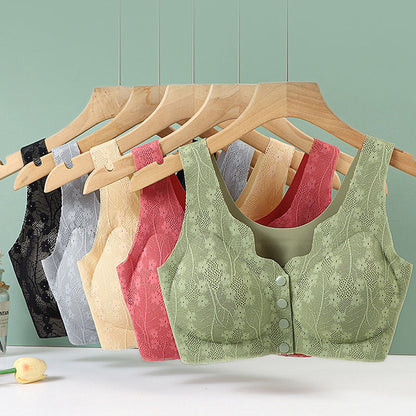😍【3 sztuki】【40-100KG】👙Biustonosz damski bez fiszbin z koronkowym przodem, 49% zniżki