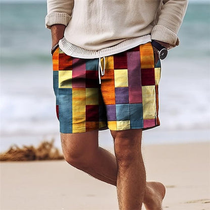 【Ofertă de vară💥】Pantaloni de baie bărbați 2025, stilati, cu imprimeu multicolor
