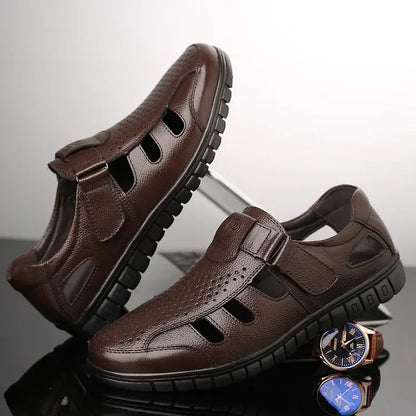 👍👍【39-44】🚶‍♂️🚶‍♀️Męskie oddychające sandały letnie ze skóry naturalnej