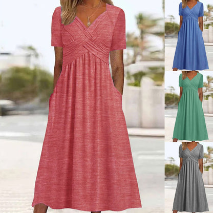 👍👍【Letni Karnawał】✨✨【S-5XL】👗👗Nowa bawełniana sukienka midi na co dzień-
