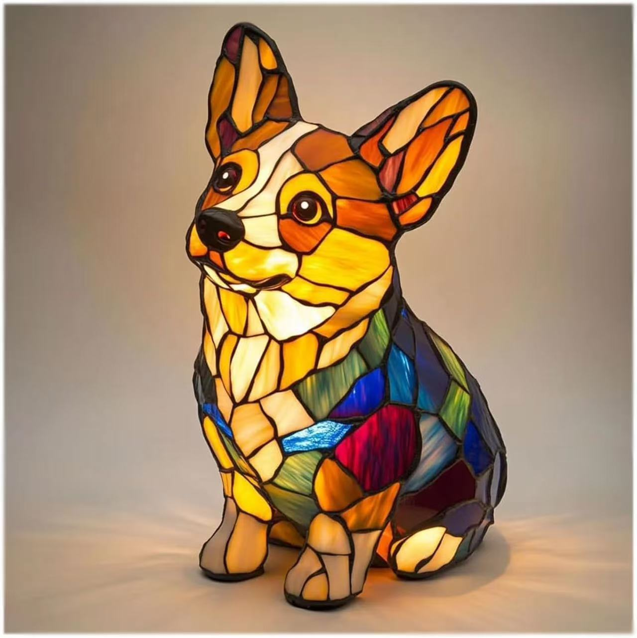 🐱🐶Ukrasi od smole, LED noćno svjetlo, umjetnost, figurica životinje, kreativni ukras za ured, dom, prekidač s USB utičnicom