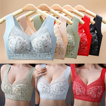 💥【Pachet 3】💕🎁Sutien de mărime mare din mătase de gheață fără cusături, respirabil și reglabil [40kg-100kg]