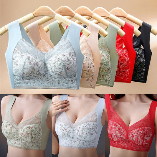 💥【Pachet 3】💕🎁Sutien de mărime mare din mătase de gheață fără cusături, respirabil și reglabil [40kg-100kg]