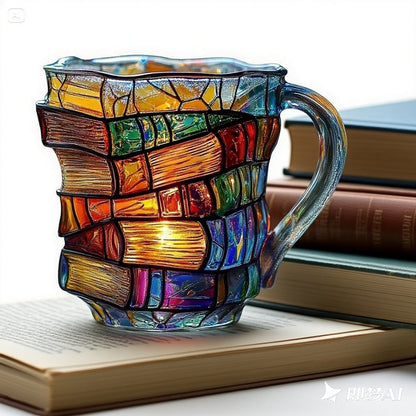 ✨【Ofertă limitată】📚Cană de cafea în formă de carte pictată 3D