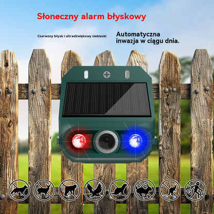 🏆【Kup jeden, a drugi dostaniesz gratis】🔥🔥Odstraszacz ptaków ultradźwiękowy zasilany energią słoneczną do użytku na zewnątrz z migającym światłem podczerwonym, z czerwoną i niebieską diodą LED