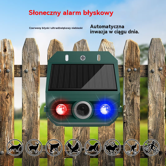🏆【Kup jeden, a drugi dostaniesz gratis】🔥🔥Odstraszacz ptaków ultradźwiękowy zasilany energią słoneczną do użytku na zewnątrz z migającym światłem podczerwonym, z czerwoną i niebieską diodą LED