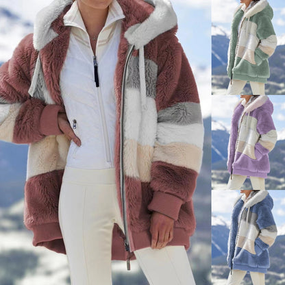 ☃️Limitovaná nabídka 35% slevy❄️【S-5XL】Nová dámská zimní bunda 2025, silná s plyšovými pruhy