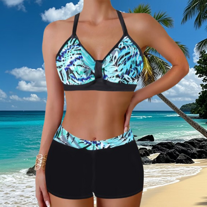 🏖️👙【Cumpără 1 Primești 1 Gratuit】🌴【S-5XL】Set de costume de baie imprimate pentru vacanță la plajă 2025