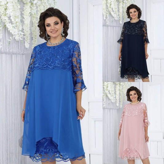 👍 👍【49% zniżki】🌹 【S-5XL】 Letnia elegancka haftowana swobodna wygodna sukienka