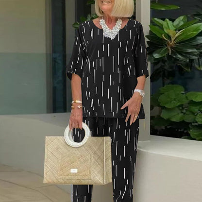 🔥✨【Mânecă scurtă + Pantaloni】👚👖【S-5XL】Costum de damă nou, de înaltă calitate, la modă, casual, confortabil, de vară 2025_3977095