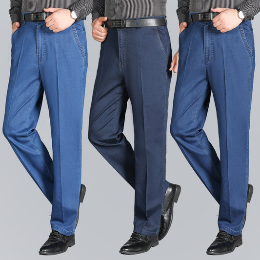 👖👖【Vruća ljetna rasprodaja】🔥【55-110KG】Nove muške traperice visokog struka za ljeto 2025., velike veličine, lagana tkanina, posebno prozračne i udobne 