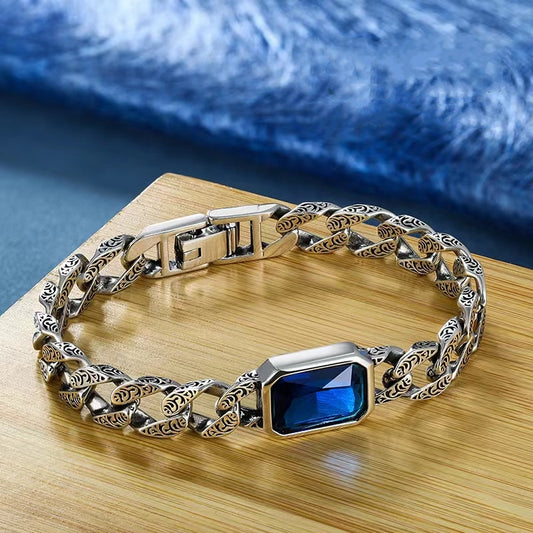 💙【Gorąca wyprzedaż】Modna pleciona, ręcznie robiona bransoletka z szafirówv✨ (unisex)✨